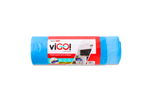 Пакети д/сміт.з затяж.сині viGO 35л15шт