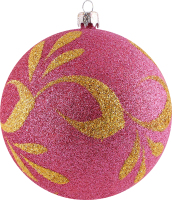 Прикраса ялинкова Куля Розпис по блиску 10см 2722
