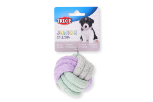 Іграшка д/собак М"яч з каната яскравий 6см Тріксі