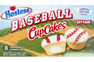 Hostess Baseball Cupcakes Yellow - 8 CT