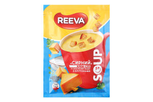 Крем-суп быстрого приготовления со вкусом сыра Чеддер с крутонами Сырный Reeva м/у 17г