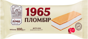 Мороженое 12% пломбир в вафельных листах 1965 Лімо м/у 100г