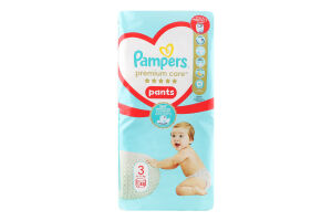 Трусики-підгузники дитячі 6-11кг 3 Premium Care Pampers 48шт