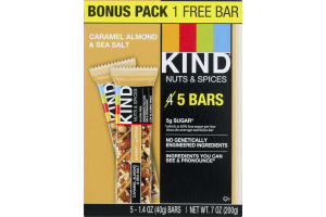 KIND Nuts & Spices Bars Caramel Almond & Sea Salt - 5 CT