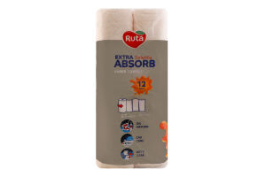 Рушники паперові 3-х шарові Extra Absorb Selecta Ruta 12шт