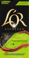 Кава натуральна смажена мелена ароматизована в капсулах Dubai сhocolate Destinations Espresso L'OR к/у 52г