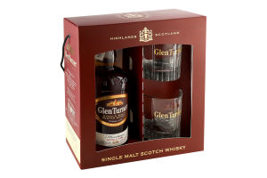 Набір Віскі 40% 0,7л+Cклянка 300мл 2шт коробка Glen Turner