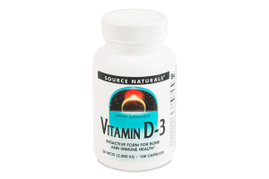 Добавка дієтична капсули 2000МО Вітамін D3 Source Naturals 100шт