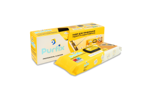 Набір для прибирання підлоги та інших поверхонь швабра з металічною складною ручкою + серветки вологі Purfiх 1шт