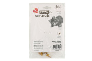 Іграшка д/котів Кетч енд Скрейч Зайчик з плетеним м"ячиком та дзвіночком 10см ГіГві