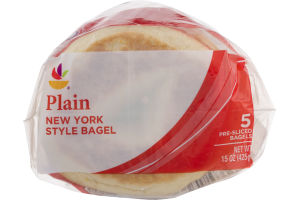 Ahold Plain New York Style Bagel - 5 CT