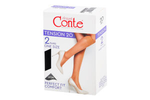 Получулки женские Conte elegant Tension 20den 23-25 nero 2пары