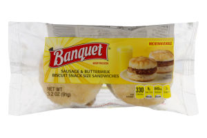 Banquet Sausage & Buttermilk Biscuit Sandwiches Snack Size - 2 CT