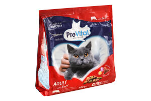 Корм для котів PreVital з яловичиною сухий