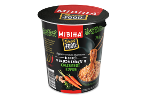 Вермишель быстрого приготовления острая в соусе со вкусом кунжута и жареной курицы Street Food Мівіна ст 75г
