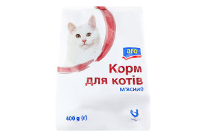 Корм сухий повнораційний для дорослих котів м'ясний aro м/у 400г