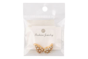 Сережки-гвіздки жовтий метал з камінцями та штучними перлами в асортименті LF25051515