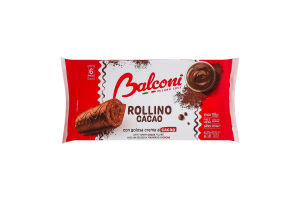 Рулет бисквитный с какао-начинкой и какао-глазурью Rollino al cacao Balconi м/у 6х37г
