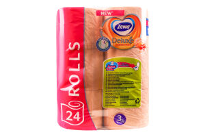 Папір туалетний 3-х шаровий Cashmere peach Deluxe Zewa 24шт