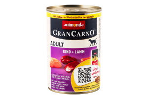 Корм консервований Rind-Lamm Adult Gran Carno Animonda з/б 400г
