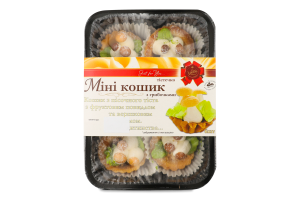 Тістечко Міні кошик з грибочками 6*30г блістер Valencia