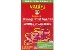 Annie's Homegrown Organic Bunny Fruit Snacks Summer Strawberry - 5 CT