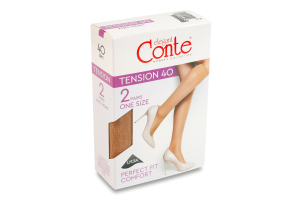 Напівпанчохи жіночі Conte elegant Tension 40den 23-25 natural 2пари