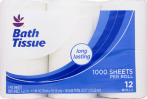 Ahold 1000 Sheet Bath Tissue - 12 Rolls