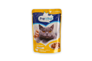 Корм для котів PreVital з куркою у желе