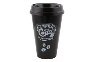 Стакан з кришкою пластик №L-00751 Qlux Ideas 1шт