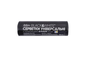 Салфетки универсальные с перфорацией в рулоне Black&White Добра господарочка 30шт