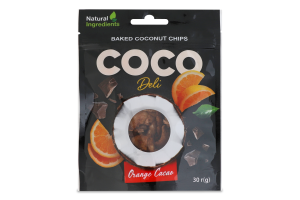 Чипси кокосові з апельсином та какао Coco Deli д/п 30г