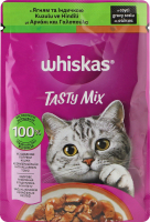 Корм консервированный полнорационный для взрослых котов С ягненком и индейкой в соусе TastyMix Whiskas д/п 85г