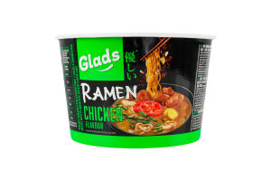 Лапша быстрого приготовления с соусом со вкусом курицы Рамен Glads ст 105г