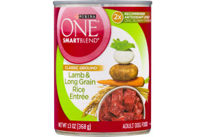 Purina One SmartBlend Adult Dog Food Classic Ground Lamb & Long Grain Rice Entree