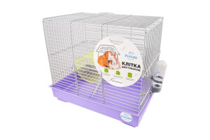 Клітка д/гризунів Міккі фіолетова хром з колесом 37*25*30см Природа