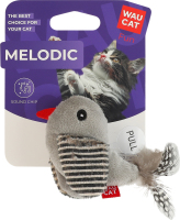 Игрушка для котов со звуковым чипом 130мм №7513 Птица Melodic Fun WauCat 1шт