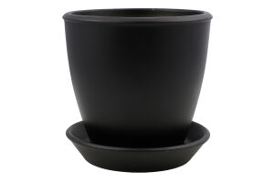Горщик чорний матовий кераміка 11*10*0,6см Духм'яна піч