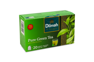 Чай зелений цейлонський байховий дрібний Pure green Dilmah в/с к/у 20х1.5г