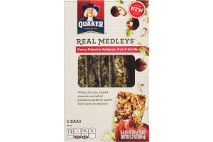 Quaker Real Medleys Cherry Pistachio Multigrain Fruit & Nut Bar - 5 CT