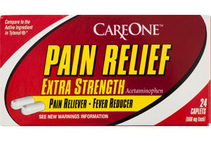 CareOne Pain Relief Extra Strength Caplets Pain Reliever-Fever Reducer - 24 CT