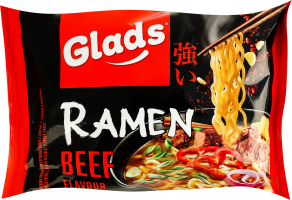 Лапша быстрого приготовления с соусом со вкусом говядины Рамен Glads м/у 105г