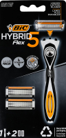 Бритва 5-лезвийная со сменными картриджами Hybrid Flex 5 BiC 1шт