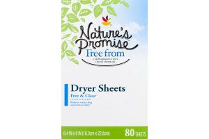 Nature's Promise Dryer Sheets Free & Clear - 80 CT