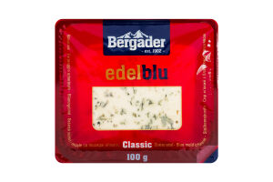Сыр 50% мягкий с голубой плесенью Edelblu Classic Bergader лоток 100г