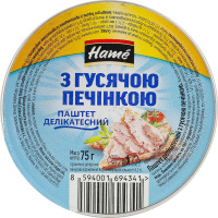 Паштет с гусиной печенью деликатесный стерилизованный Hame ст 75г