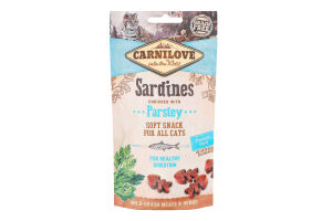 Ласощі для котів Sardines with Parsley Carnilove д/п 50г