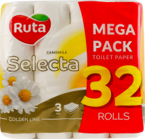 Бумага туалетная 3-х слойная Camomile Selecta Ruta 32шт