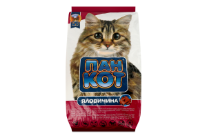 Корм сухий для котів Яловичина Пан Кіт м/у 10кг