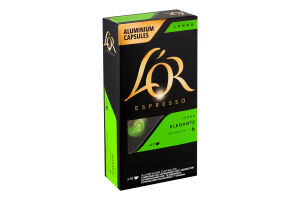 Кофе натуральный жареный молотый в капсулах Lungo Elegante Espresso L'OR к/у 52г